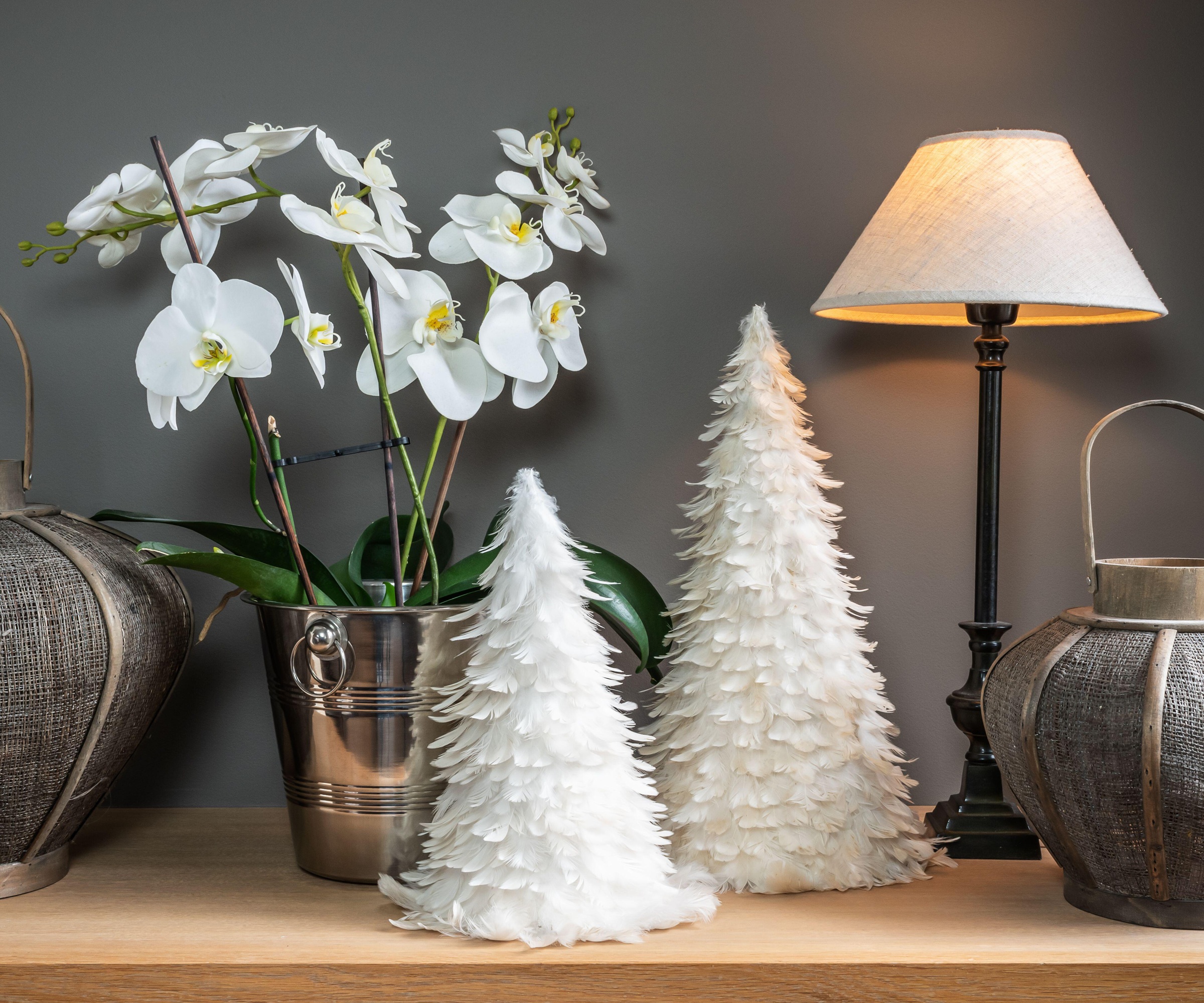 Orchidée blanche, Noël blanc Scandi