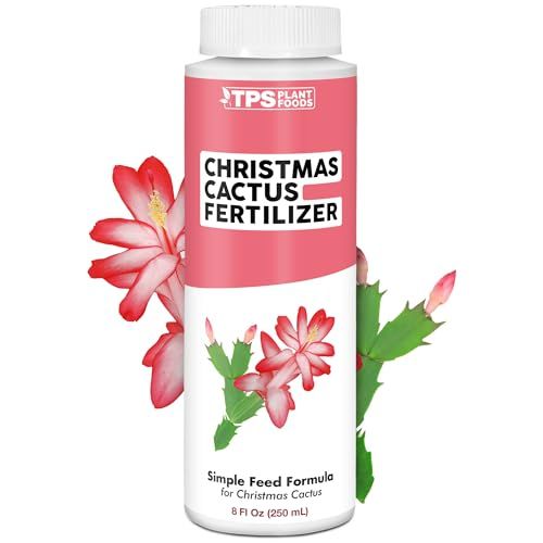 Tps Nutrients Engrais pour cactus de Noël pour tous les cactus de Noël et cactus Schlumbergera, engrais liquide pour plantes 8 oz (250 ml)