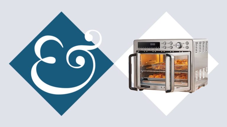 Ma cuisine n’est jamais plus occupée que pendant les vacances – Cette friteuse à air en acier inoxydable est la seule chose qui freine le chaos (et permet aux collations de circuler) Midea Flexify French Door Air Fryer Oven on the Homes & Gardens Hero Product Background