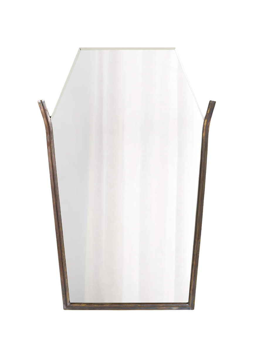 Miroir Mural Peutre en Laiton Antique par Jeremiah Brent