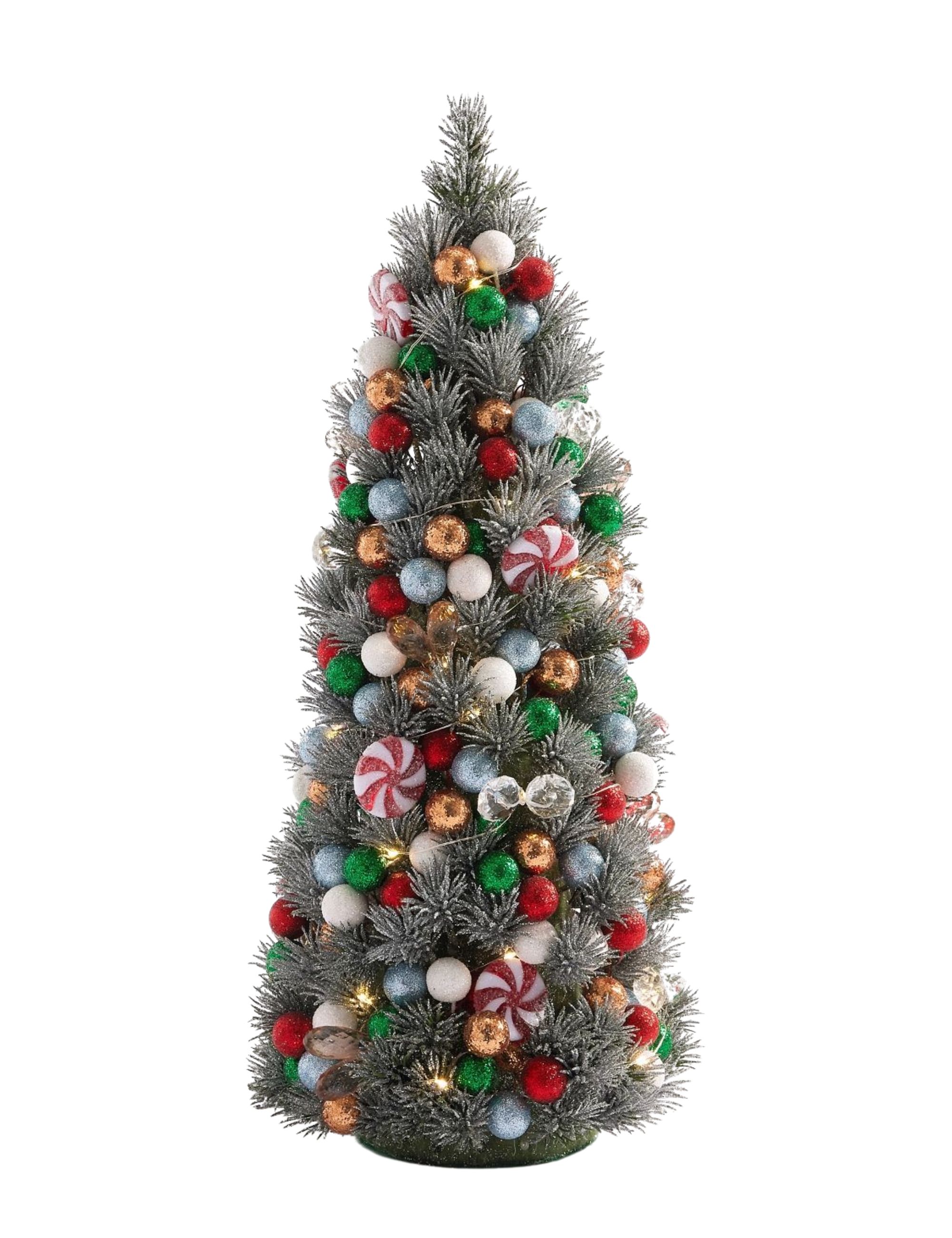 Petit arbre à boules torsadé à la menthe poivrée