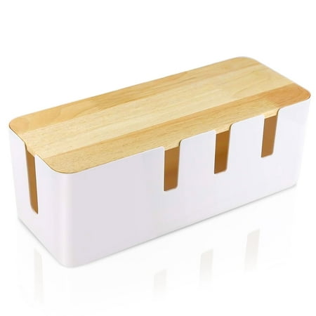 Kabuer Boîte de gestion des câbles, organisez et dissimulez les cordons avec style et facilité, 12 x 4,8 x 4,5 pouces