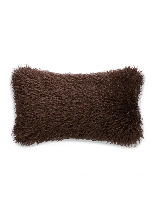 Coussin décoratif mongol en fausse fourrure