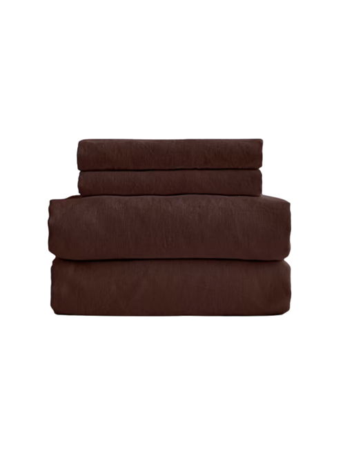 Ensemble de draps en coton brossé biologique