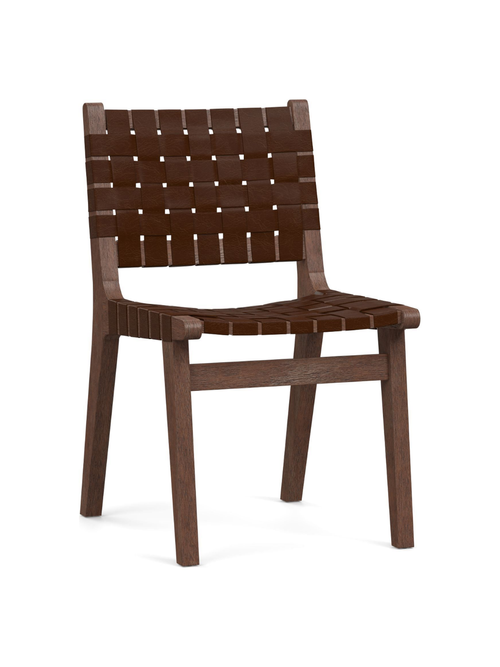 Chaise de salle à manger en cuir tressé Fenton
