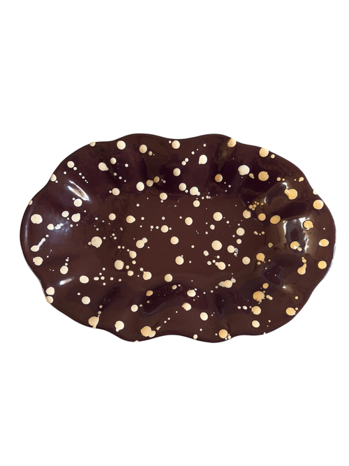 Le plateau de chocolat fondu