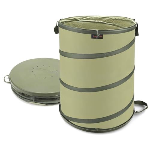 Yudi & amp; Sac de jardin pliable à fond rigide de 45 gallons, poubelle pliable, poubelle de camping, pour collecter les mauvaises herbes ou les feuilles ou les déchets de fête et de jardin