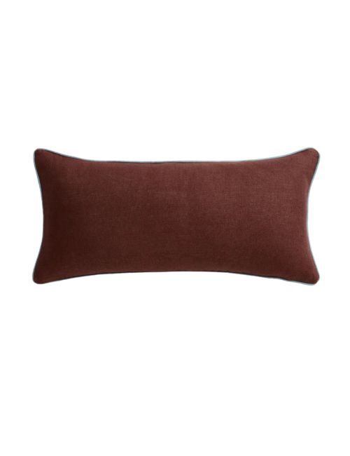 Coussin lombaire passepoilé Cacao & Lagoon