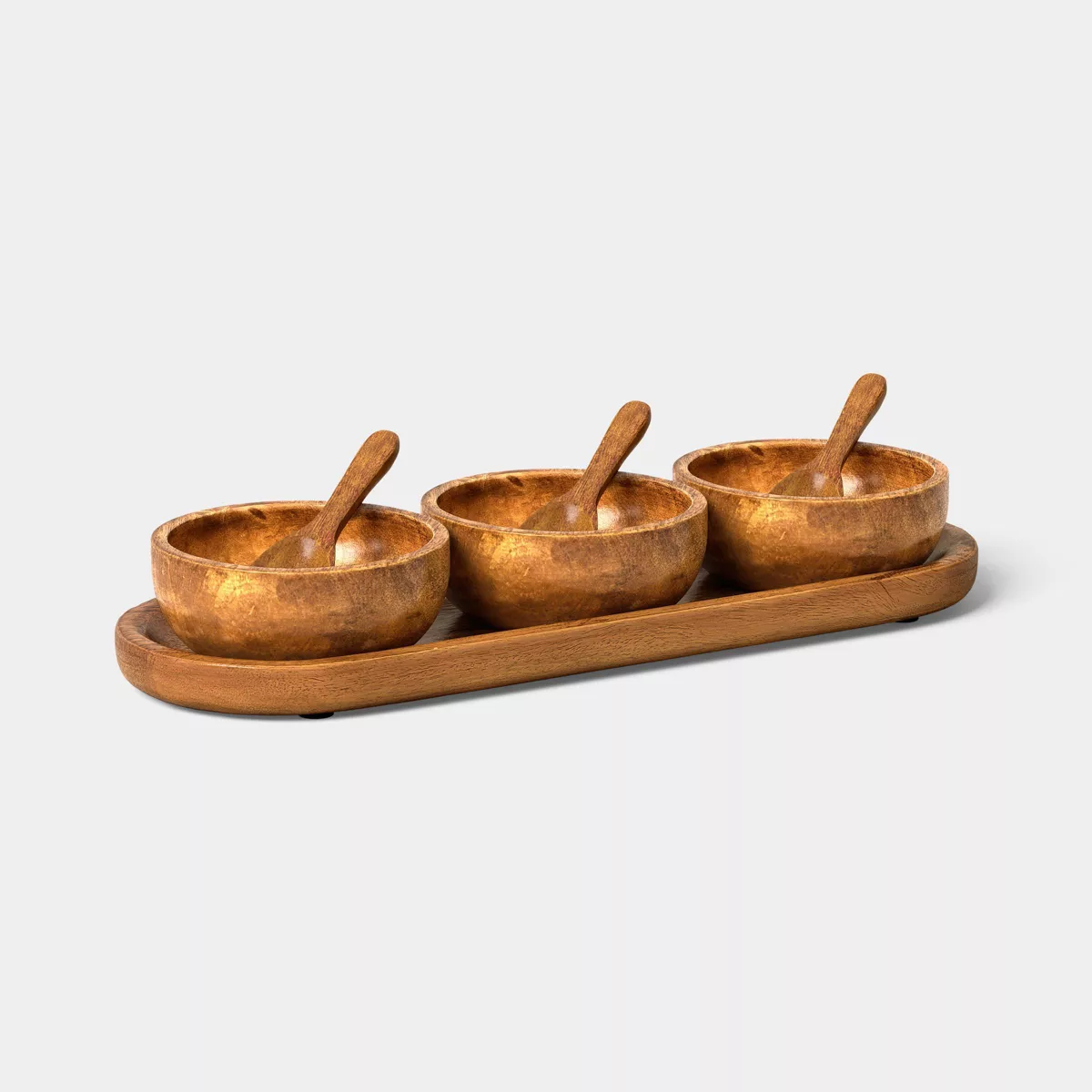 Ensemble de mini bols de service en bois avec plateau - Thresholdu0026#8482 ;