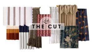 Votre vieux rideau de douche fait baisser les vibrations – 24 modèles qui changent instantanément toute la pièce Collage of stylish shower curtains pictured against a white background, featuring stripes that span speckles, stripes, florals, nature scenes, and more.