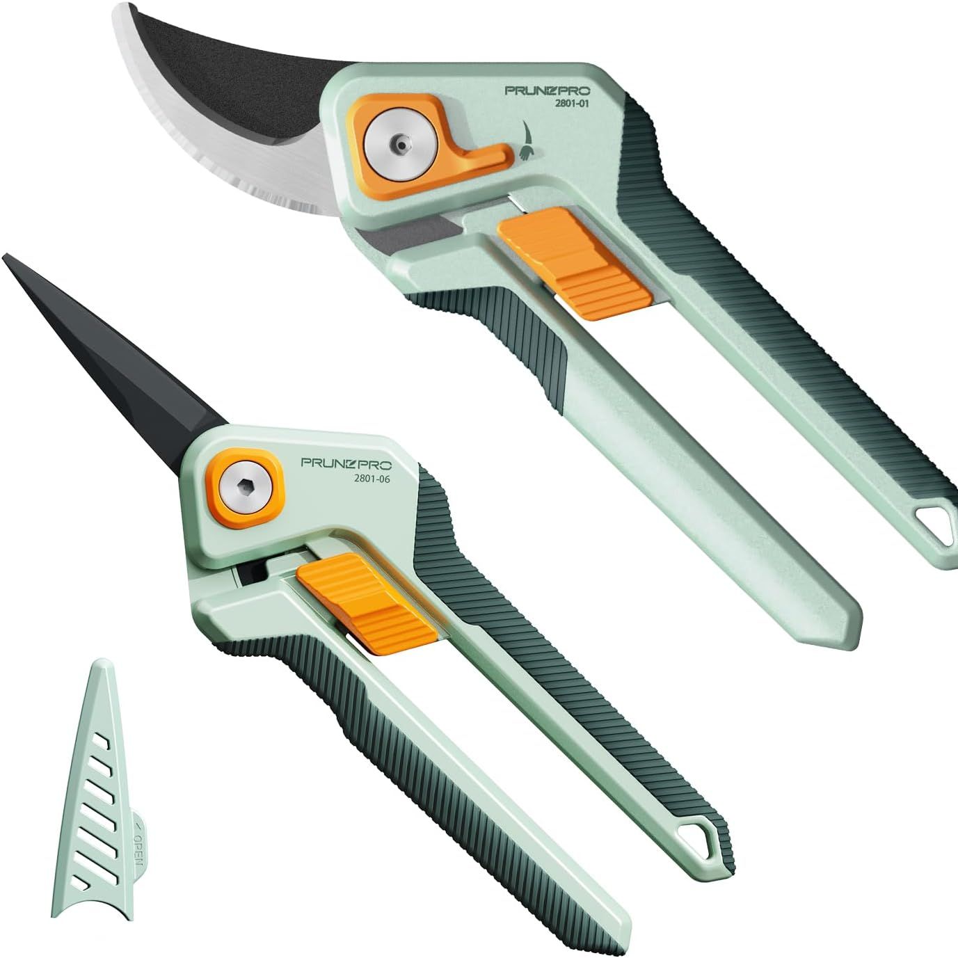 Prunepro – ensemble de ciseaux de jardinage, sécateur à main professionnel, lame tranchante en acier inoxydable, ciseaux de jardin pour plantes et fleurs