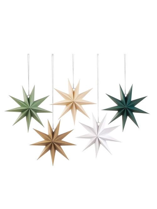 Lanterne en papier étoile à 9 branches, 5 pièces