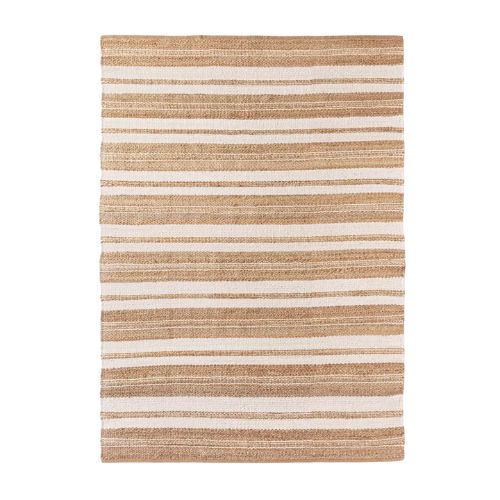 Tapis en laine de jute à rayures Riverton, beige