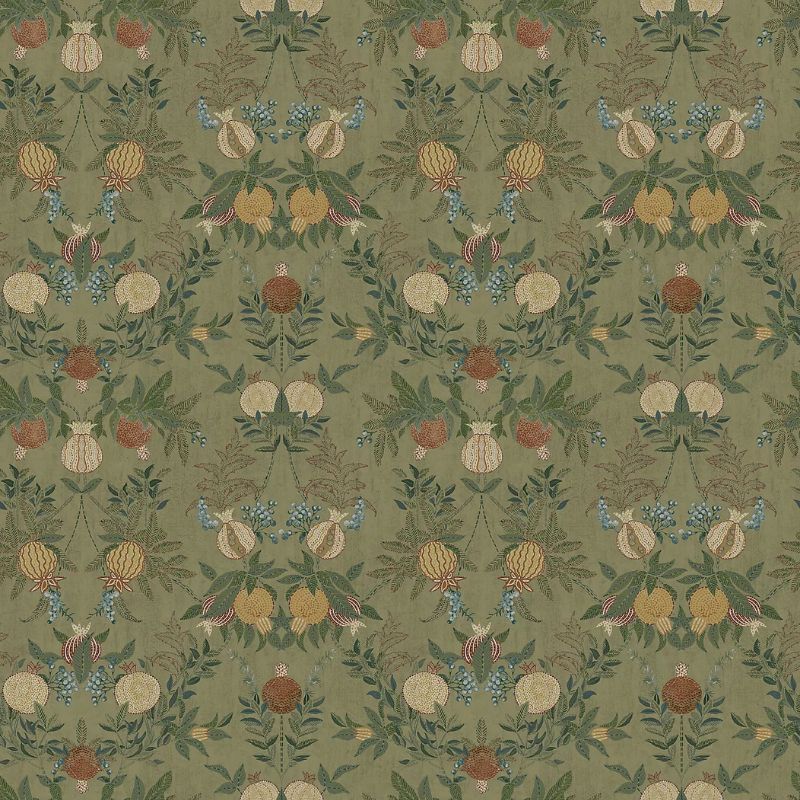 papier peint à fleurs vert