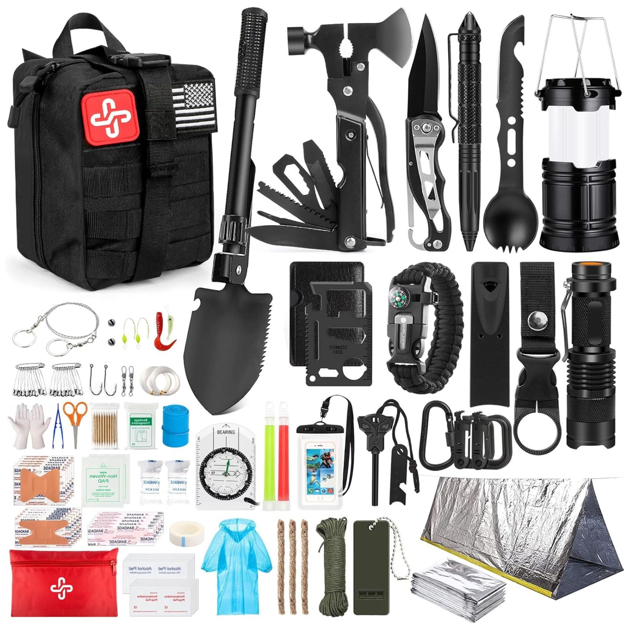 Kit de survie d'urgence à plat