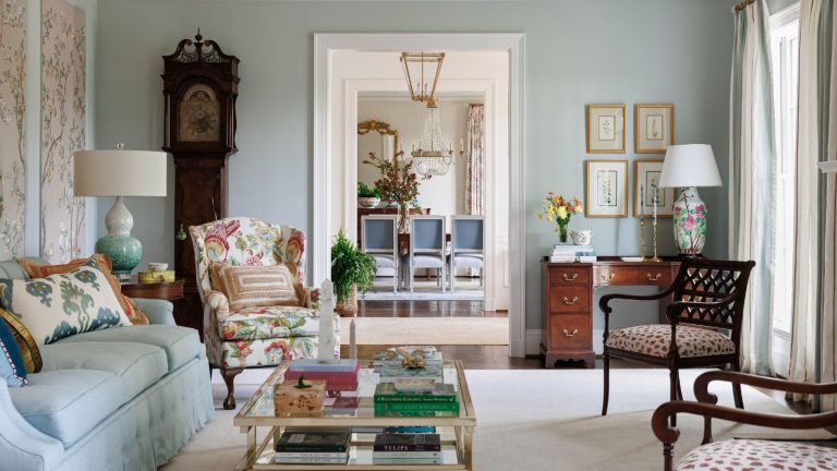 Delicate shades of blue are a great way to add more color to a living room, while maintaining a relaxed and comfortable feel.