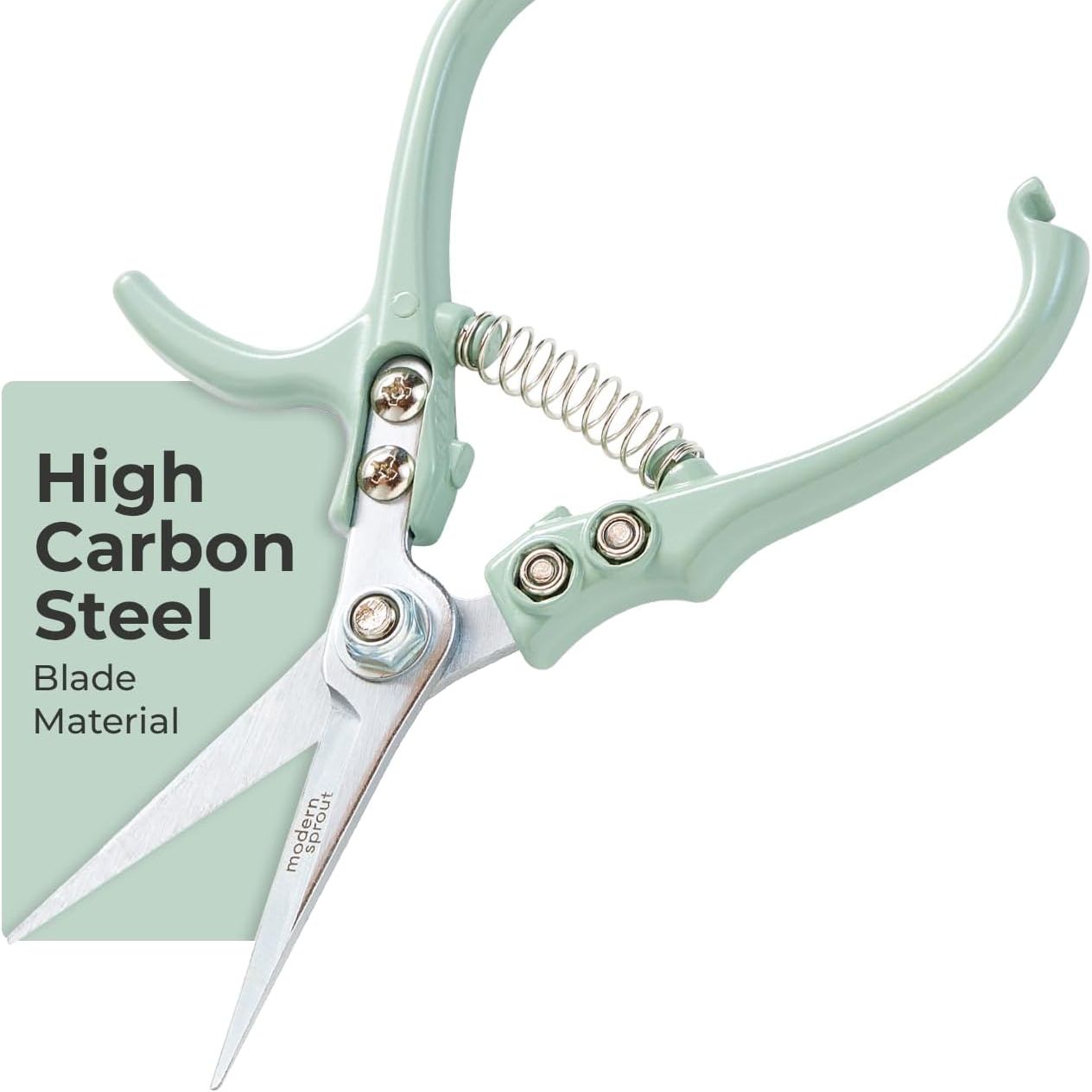 Sécateur à germes moderne – Ciseaux pour couper les herbes – Outils de jardinage légers avec verrouillage facile – Ciseaux de jardin coupe-fleurs – Lame en acier au carbone + étui réutilisable (sauge, 1 paquet)