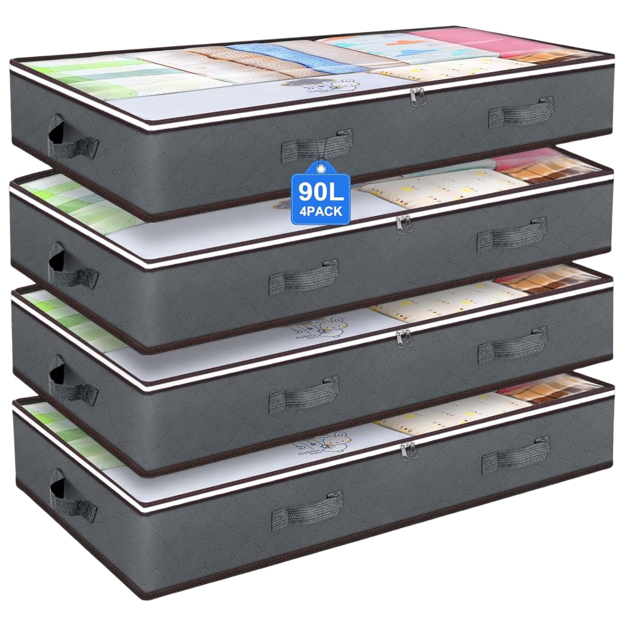 Conteneurs de rangement sous le lit Budding Joy de 90 L