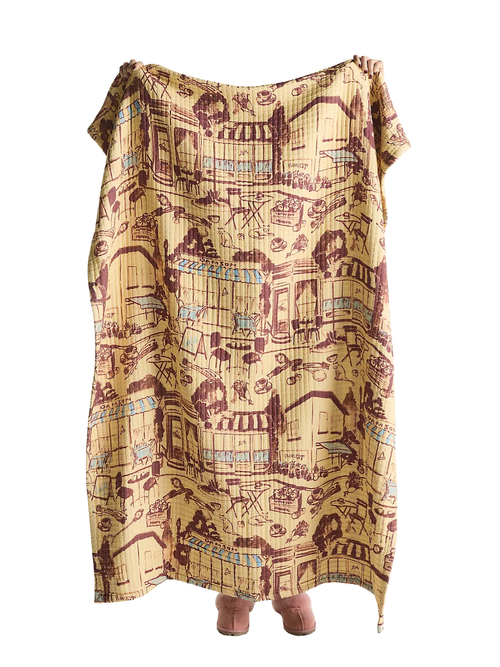 Jeté imprimé en coton Damson Madder