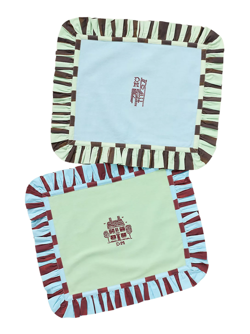 Sets de table à volants Damson Madder, ensemble de 2