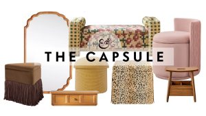 collage of hidden bedroom storage products