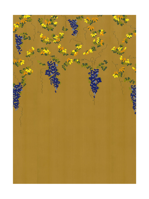 Papier peint Whispering Wisteria en Chartreuse dorée