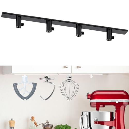 Pqpo Lot de 4 organisateurs de supports de fixation pour batteur sur socle compatibles avec les accessoires de mixage Kitchenaid, pour le stockage et l'organisation de vos accessoires d'aide à la cuisine(noir)