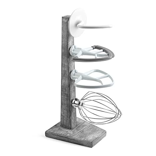 Supports de fixation pour batteur sur socle en bois, compatibles avec les accessoires de mixeur Kitchenaid, organisateur d'accessoires de cuisine pour crochet pétrisseur, pièce de rechange, lot de 4 organisateurs de supports d'accessoires, rangement