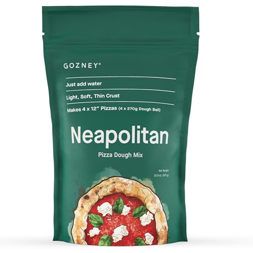 Mélange de pâte à pizza napolitaine Gozney Just-Add-Water pour des pizzas italiennes authentiques et ndash; Donne 4 boules de pâte de 9,5 oz (270 g) pour 4 x 12 pouces. Pizzas, Mélange à Pâtisserie à Farine Premium