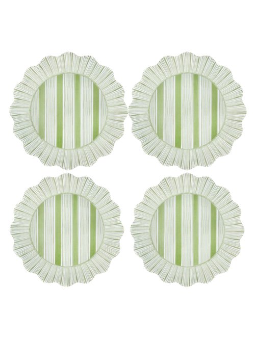 Assiettes plates en mélamine Cabana Stripe, ensemble de 4