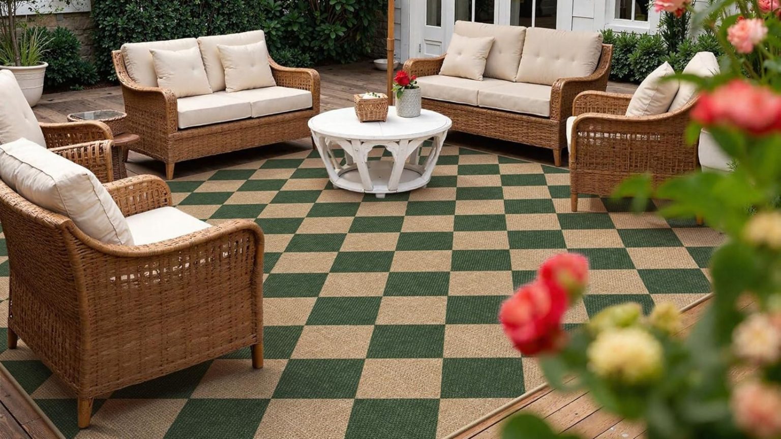 Ce motif de tapis héritage donne aux arrière-cours un aspect chic sans effort – et c’est un simple interrupteur pour un salon extérieur Ce motif de tapis héritage donne aux arrière-cours un aspect chic sans effort - et c'est un simple interrupteur pour un salon extérieur