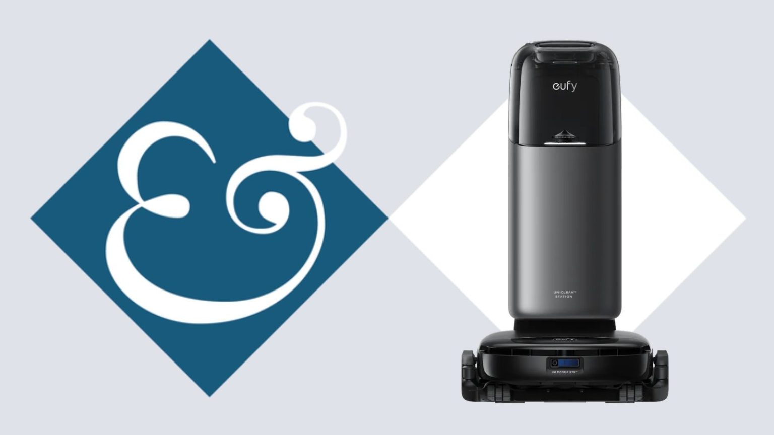 Les animaux perdent-ils encore ? Laissez cet aspirateur robot sans enchevêtrement faire le nettoyage de printemps sans fin pour vous eufy Omni S1 Pro robot vacuum in station on tile background next to Homes & Gardens '&' logo.