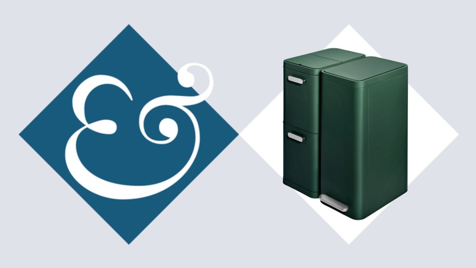 Caraway New Trash and Recycle System on Homes &amp; Gardens Blue Background