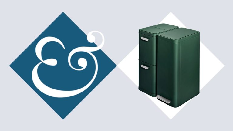 Caraway New Trash and Recycle System on Homes &amp; Gardens Blue Background