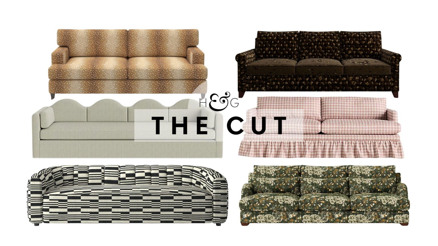 Croyez-moi, les canapés à motifs ne sont pas qu’une tendance passagère : 12 sièges remarquables valent le plus l’investissement, maintenant et pour toujours Patterned sofas, featuring prints spanning fawn to tapestries, pictured against a white background