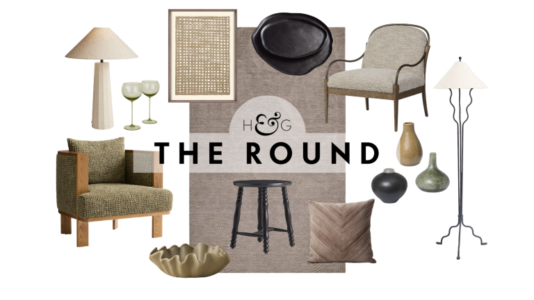 an assortment of decor in nature-inspired neutral tones