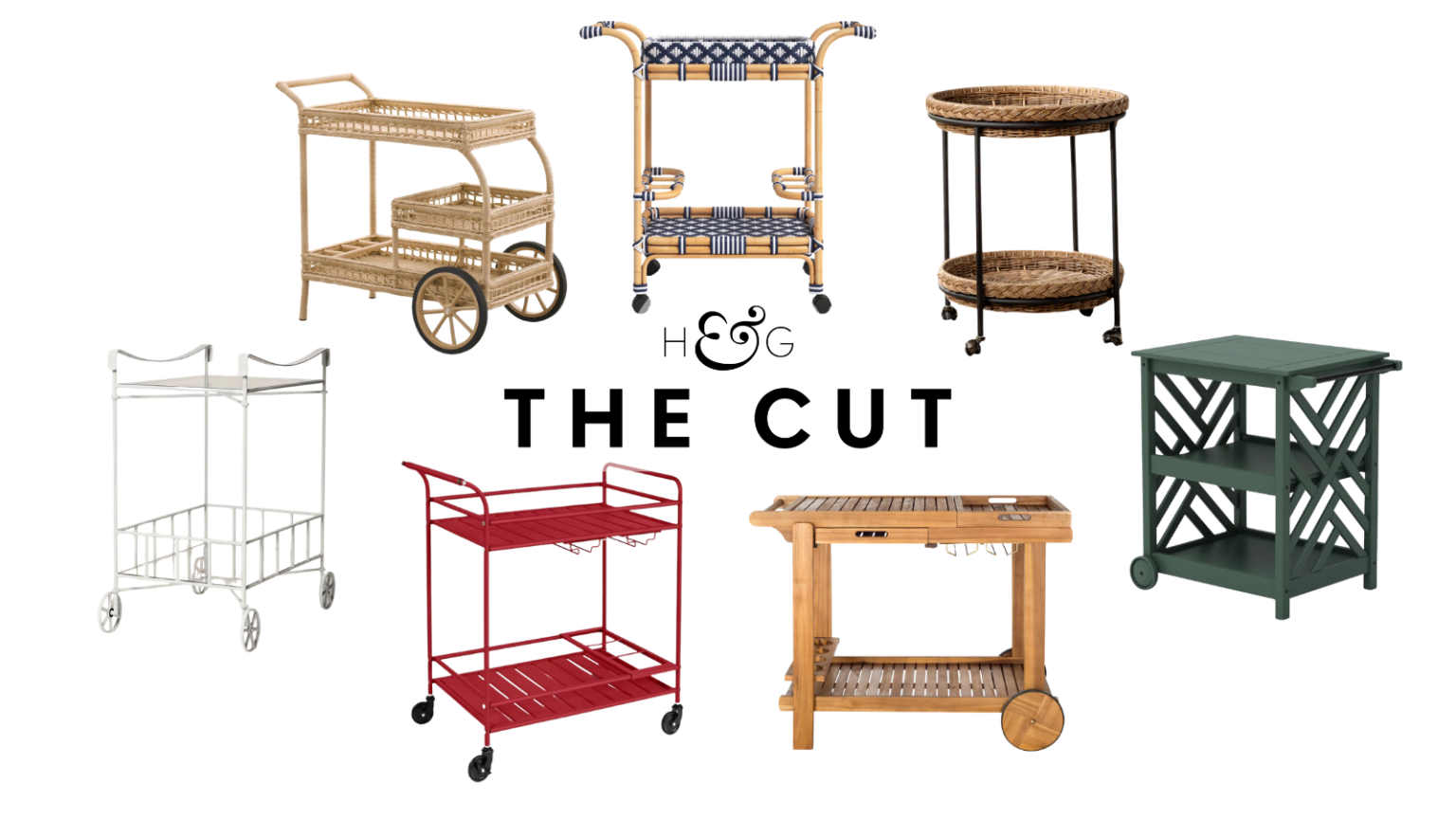 a collection of bar carts