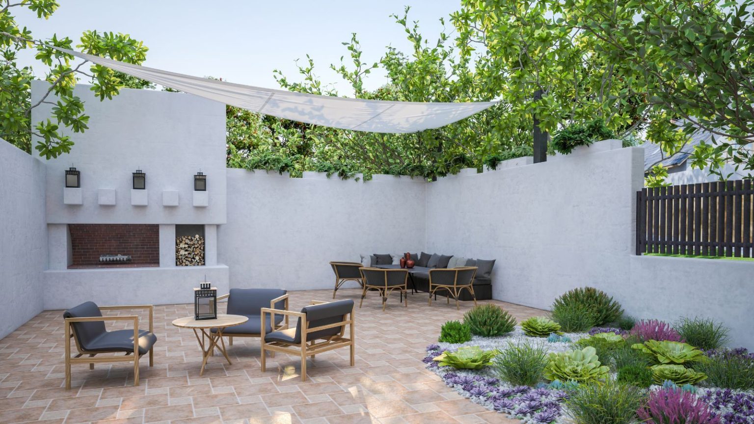 La voile d’ombrage à 15 $ d’ALDI transforme instantanément un jardin brûlant en un espace extérieur frais et utilisable dont vous pouvez réellement profiter A large patio covered by a shade sail