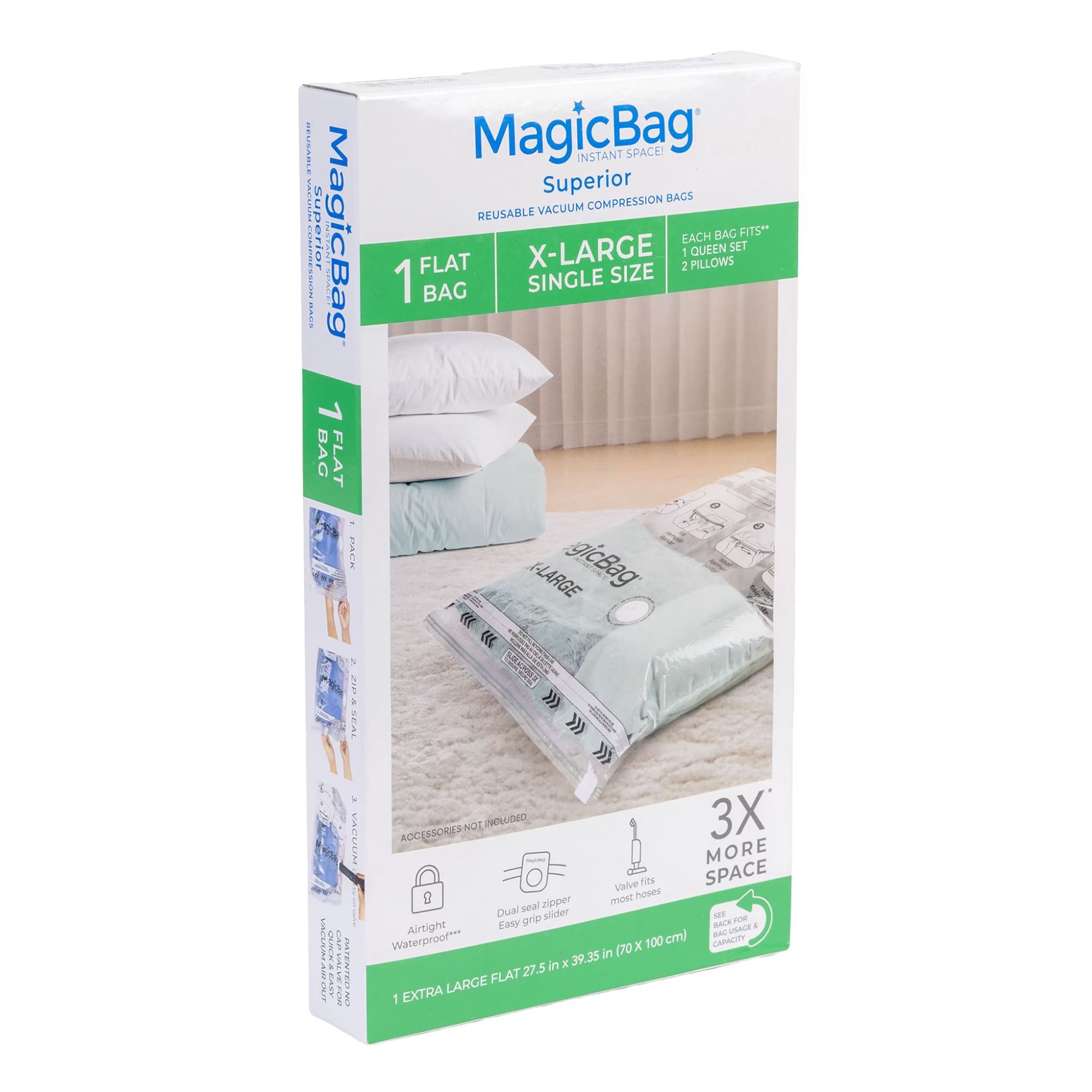 Rangement sous vide sac magique