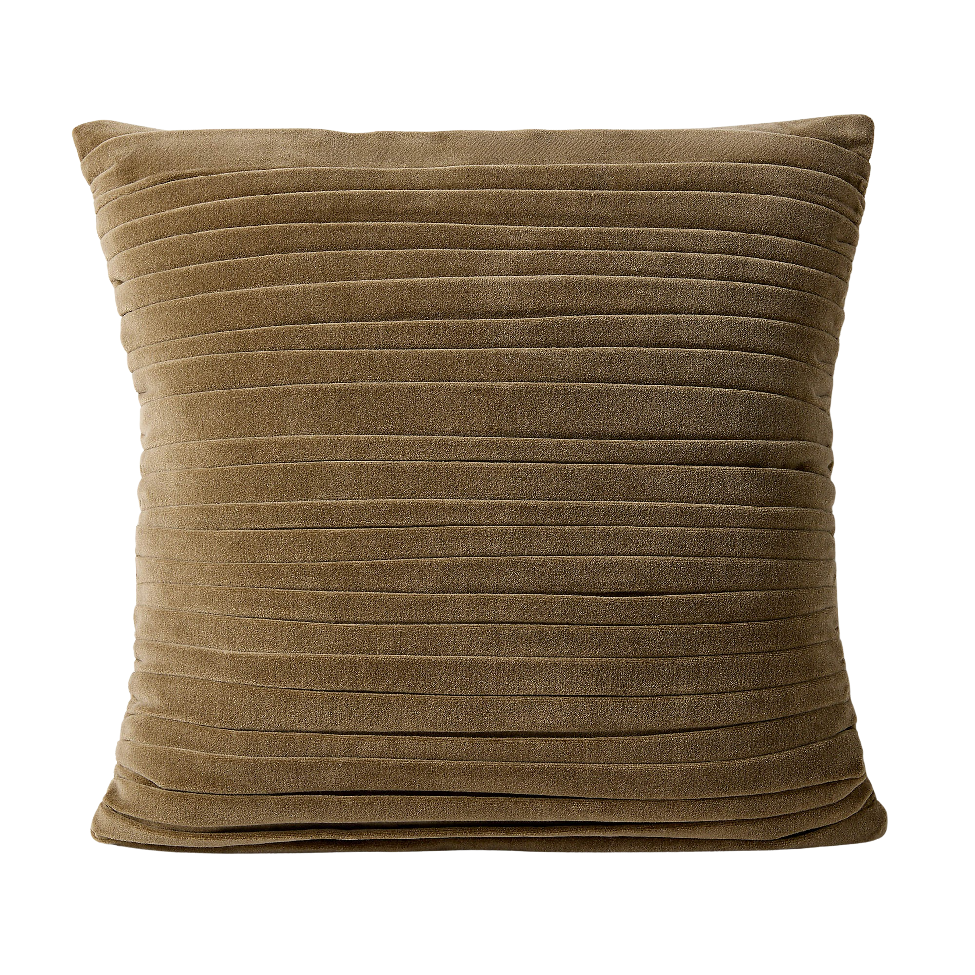 un oreiller froncé en vert olive