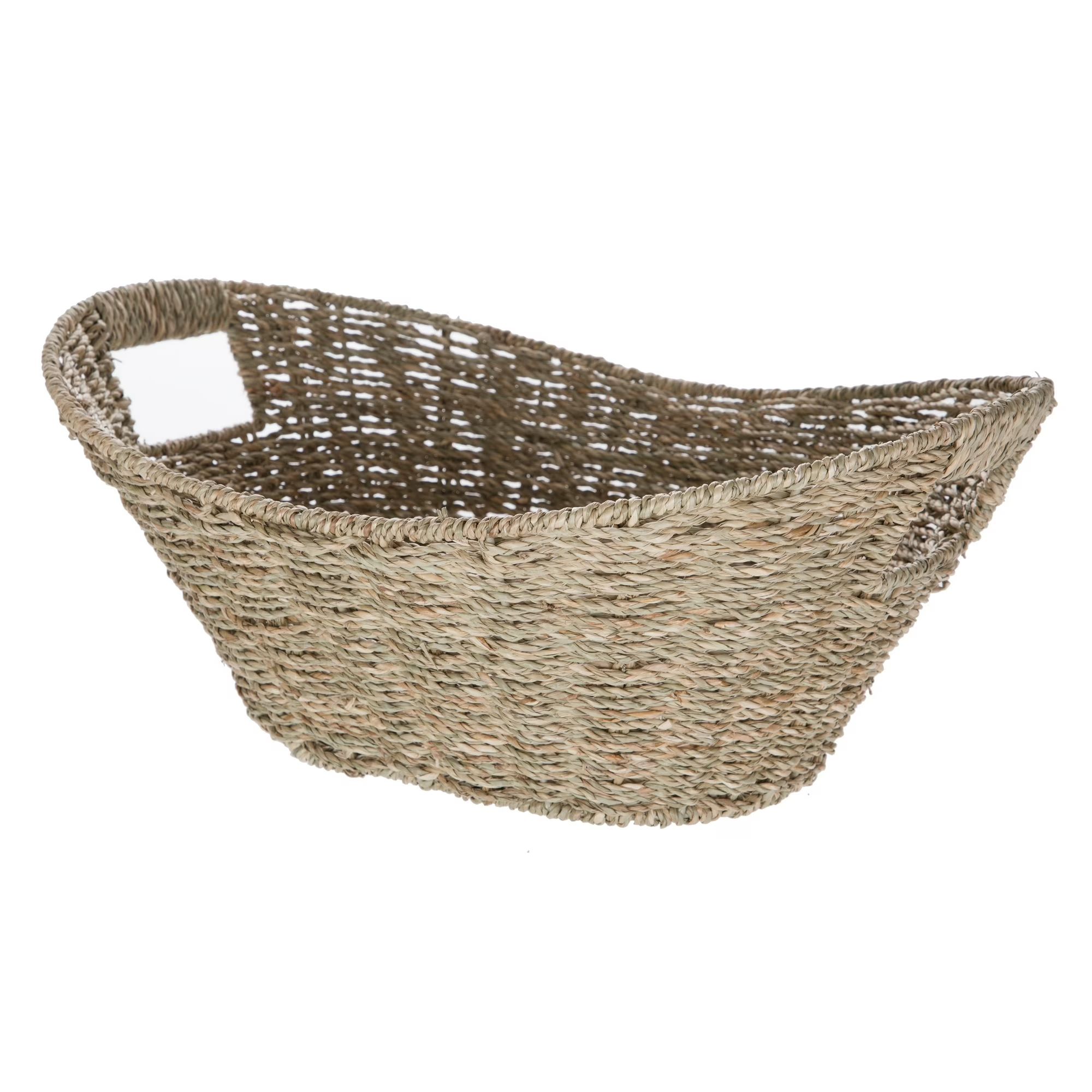 Panier de rangement ovale en jonc de mer naturel Mainstays