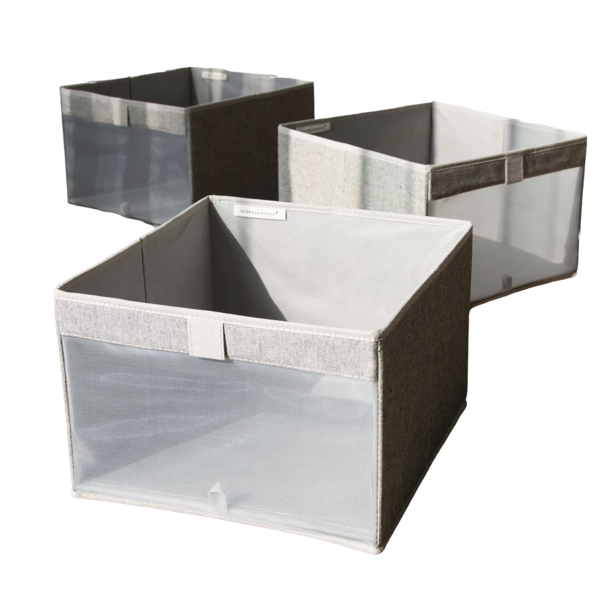 Poubelles décoratives en tissu gris rebrilliant