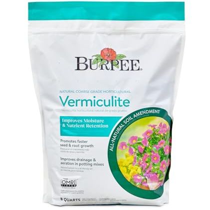 Burpee Horticole biologique Ajouter au terreau | Idéal pour le démarrage des graines, la rétention d'eau et la propagation des plantes | 100% Naturel | 8 pintes, 1 paquet, vermiculite (8 pintes)