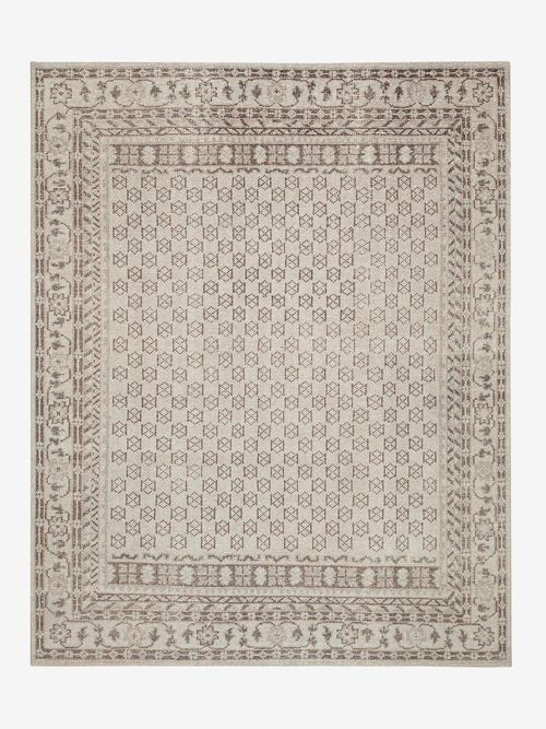 Tapis en laine noué à la main neutre Anya