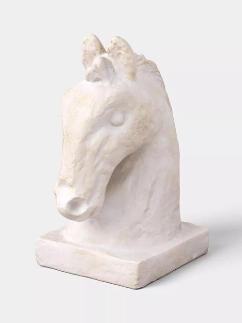 Objet Décoratif Buste de Cheval en Céramique Rustique – Seuil