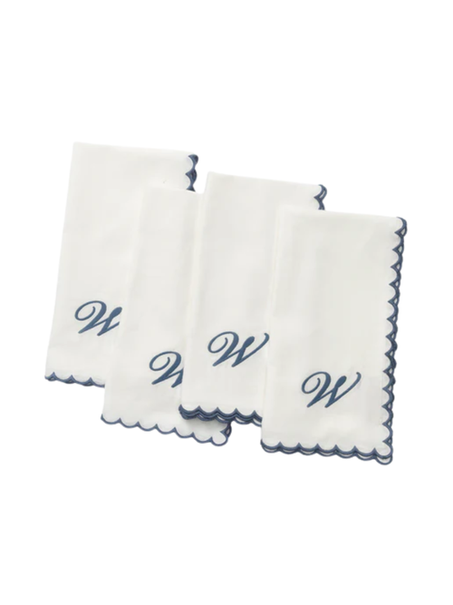 Serviettes à bordure festonnée, ensemble de 4