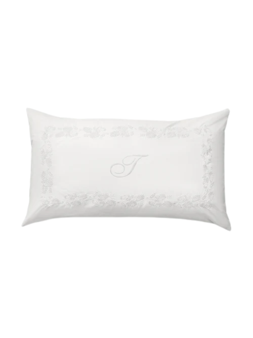 Taies brodées en percale biologique Bianca, lot de 2