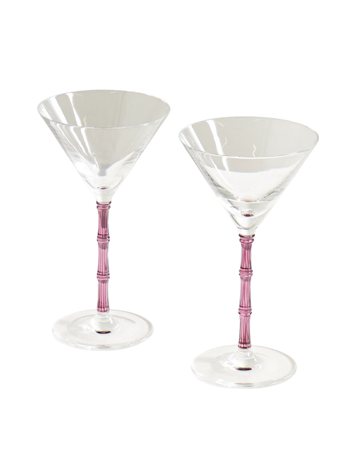 LA DOUBLEJ Verres à Martini en Cristal de Bambou, Lot de 2