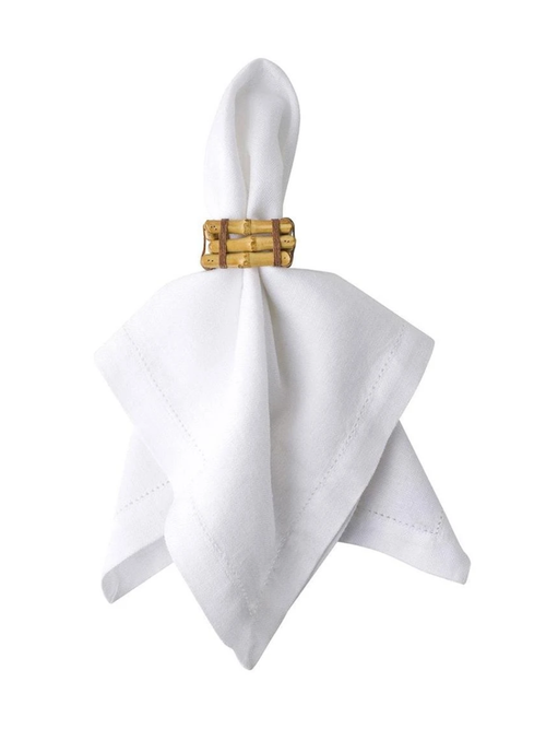 Rond de serviette en bambou naturel, lot de 2