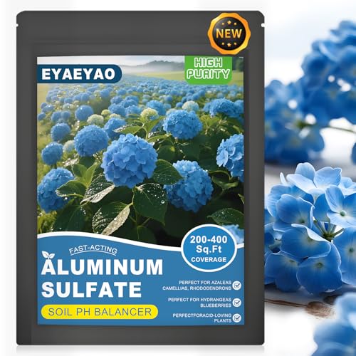 Sulfate d'aluminium 16 oz – Acidifiant de sol pour que les hortensias deviennent bleus | Abaisse rapidement le pH du sol | Jardin &amp; Utilisation de l'étang | Sulfate d'aluminium pour hortensias, plantes, sol (16 oz)